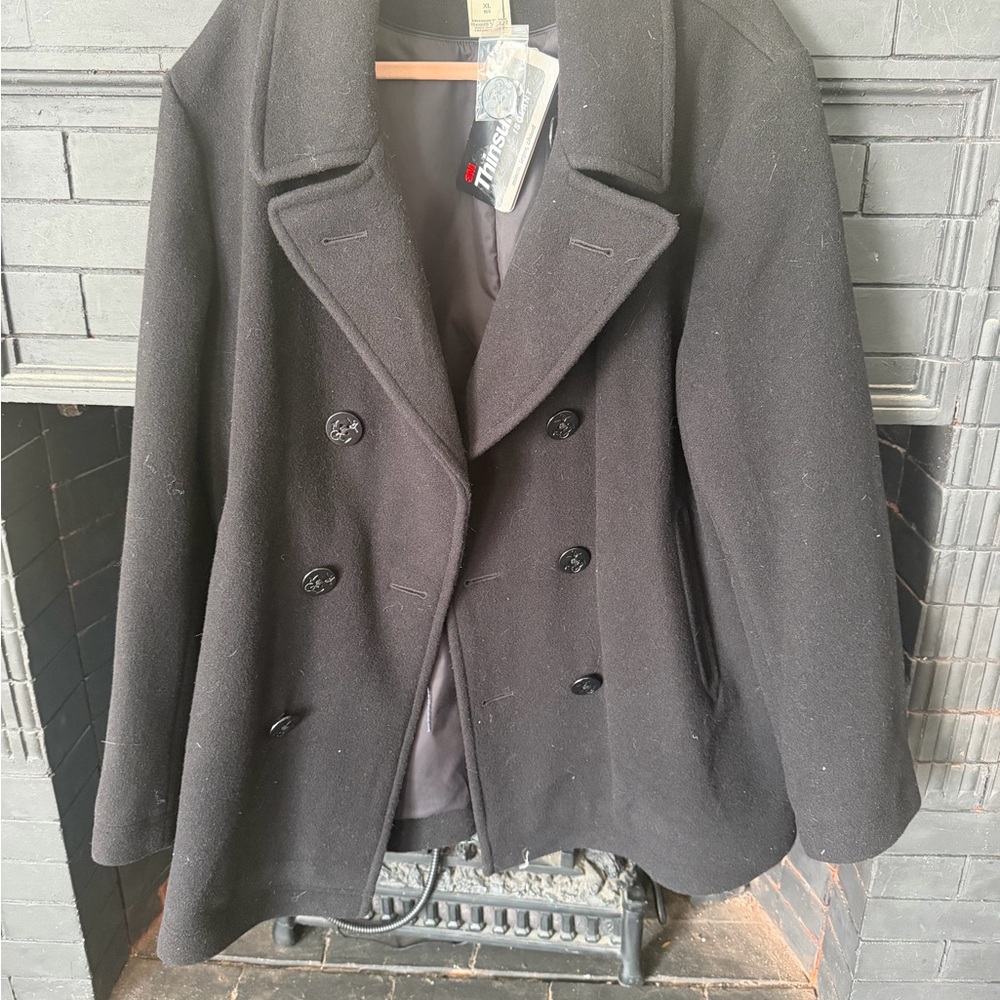 L.L. Bean Men's Classic Black Pea Coat
